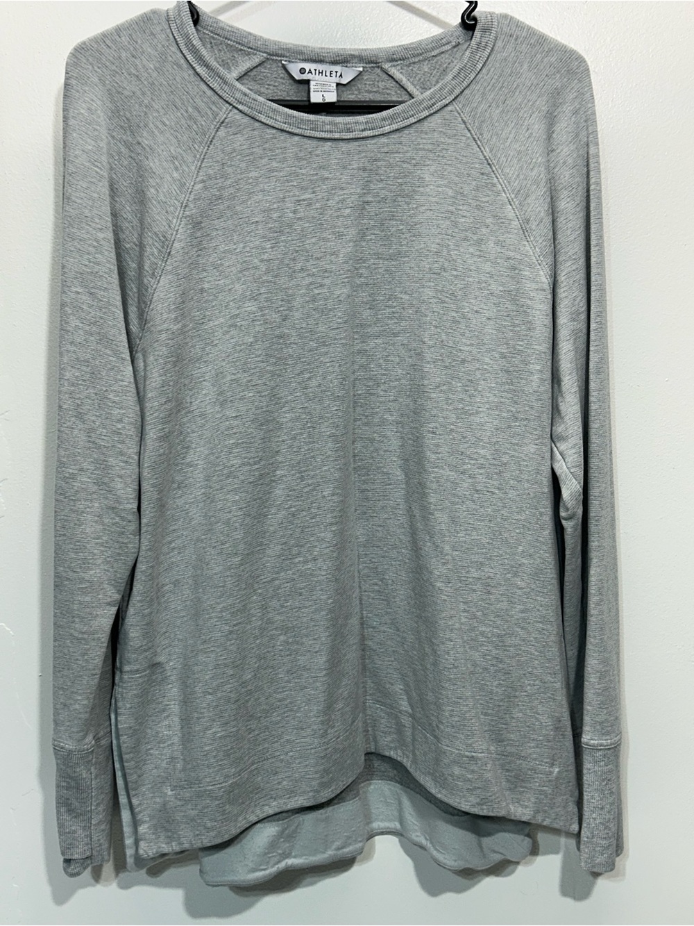 Athleta Lightweight Heather Grey Crewneck Pullover